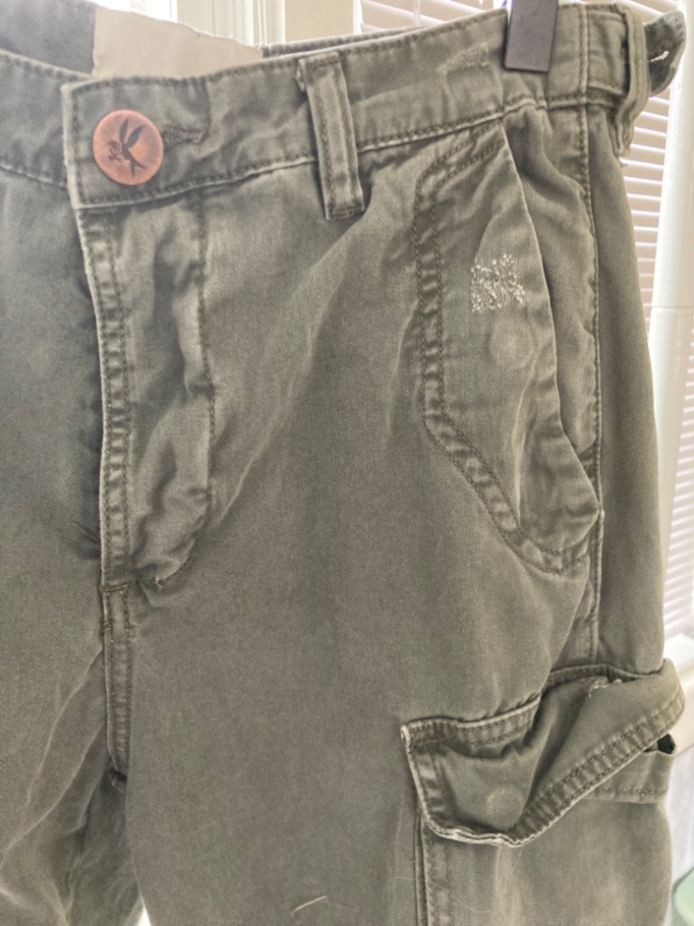 One Teaspoon Distressed Button-Fly Cargo Pants / 26